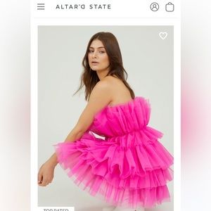 RARE Altar’d State Melissa Ruffle Mini Dress Pink Size Medium Eras Tour